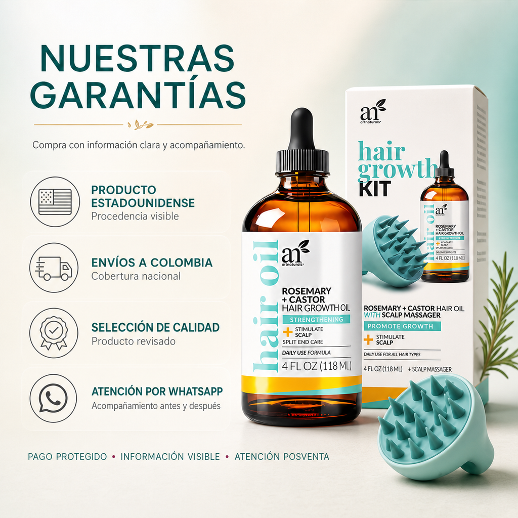 Tratamiento capilar, Artnaturals Aceite de Romero + Ricino y Biotina 118 ML — garantía y origen
