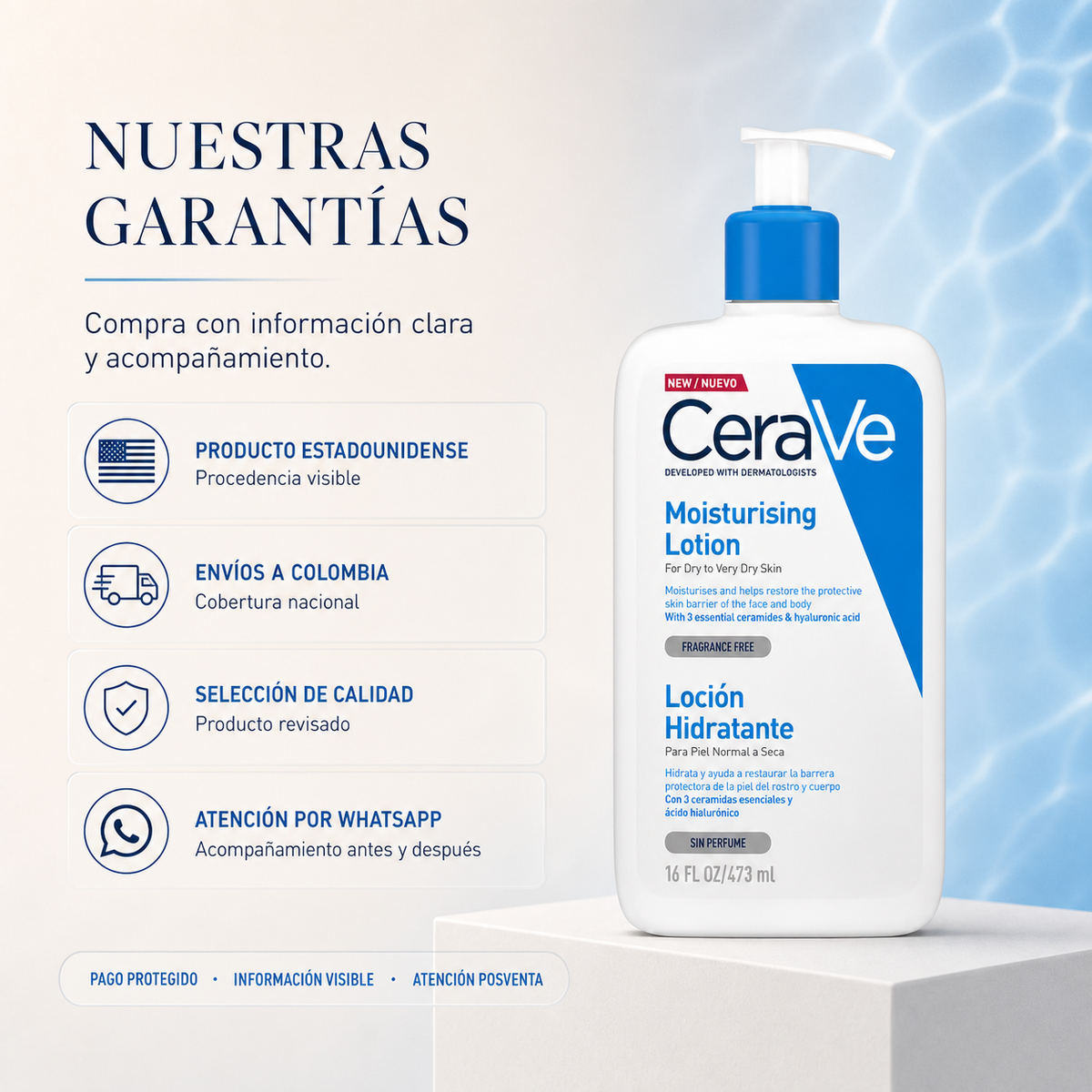 Loción Hidratante CeraVe Para Piel Seca A Muy Seca 473ml Neutro Pote — garantía y origen