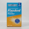 Polvo adhesivo para dentaduras Fixodent Extra Hold 2.7 onzas - 76g — vista giratoria del envase