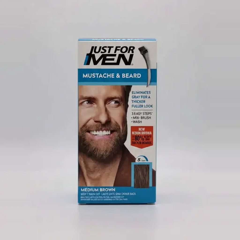 Tinte para bigote y barba Just For Men REF. M35 x2.5 onz — vista giratoria del envase