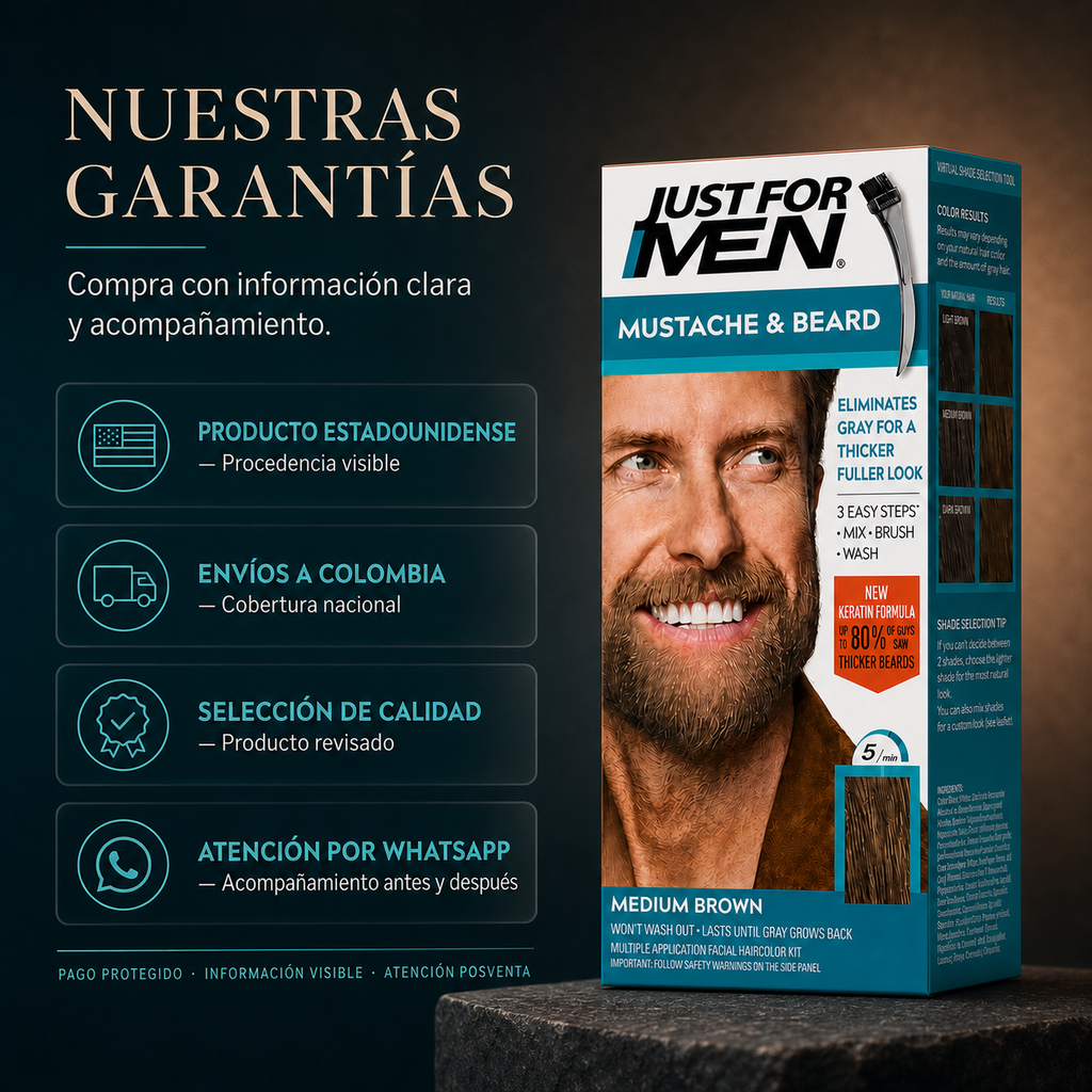 Tinte para bigote y barba Just For Men REF. M35 x2.5 onz — garantía y origen