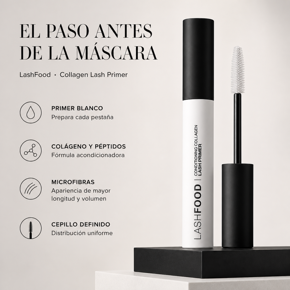 Lashfood Prebase Para Pestañas Con Colágeno — beneficios