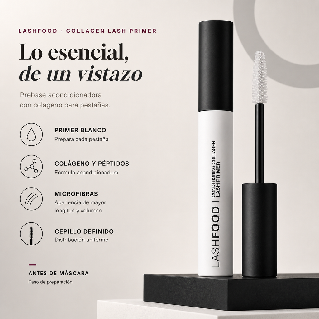 Lashfood Prebase Para Pestañas Con Colágeno — detalle del envase