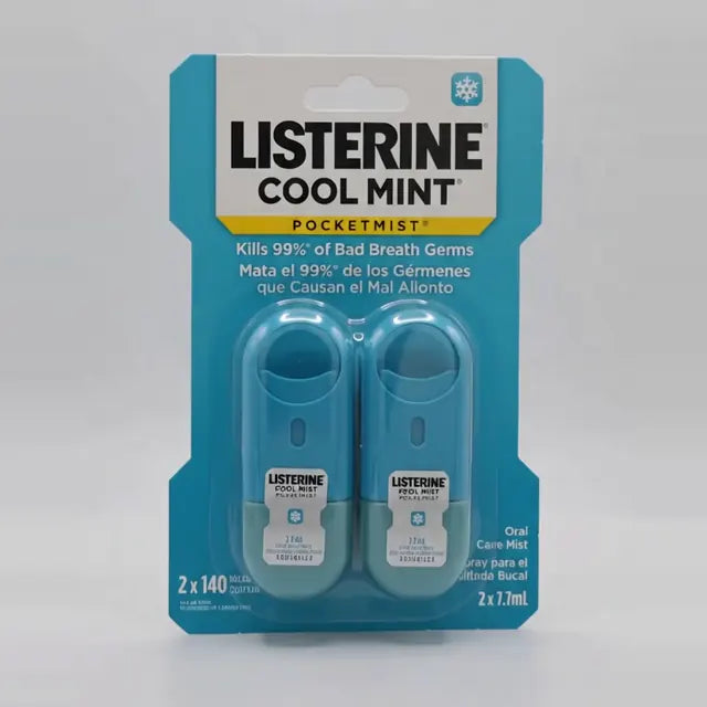 Listerine Pocketmist Cool Mint Pack x2 (140 und) — vista giratoria del envase