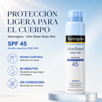 Protector solar Neutrogena Ultra Sheer Body Mist Spf 45 5.0 OZ (141g) — beneficios