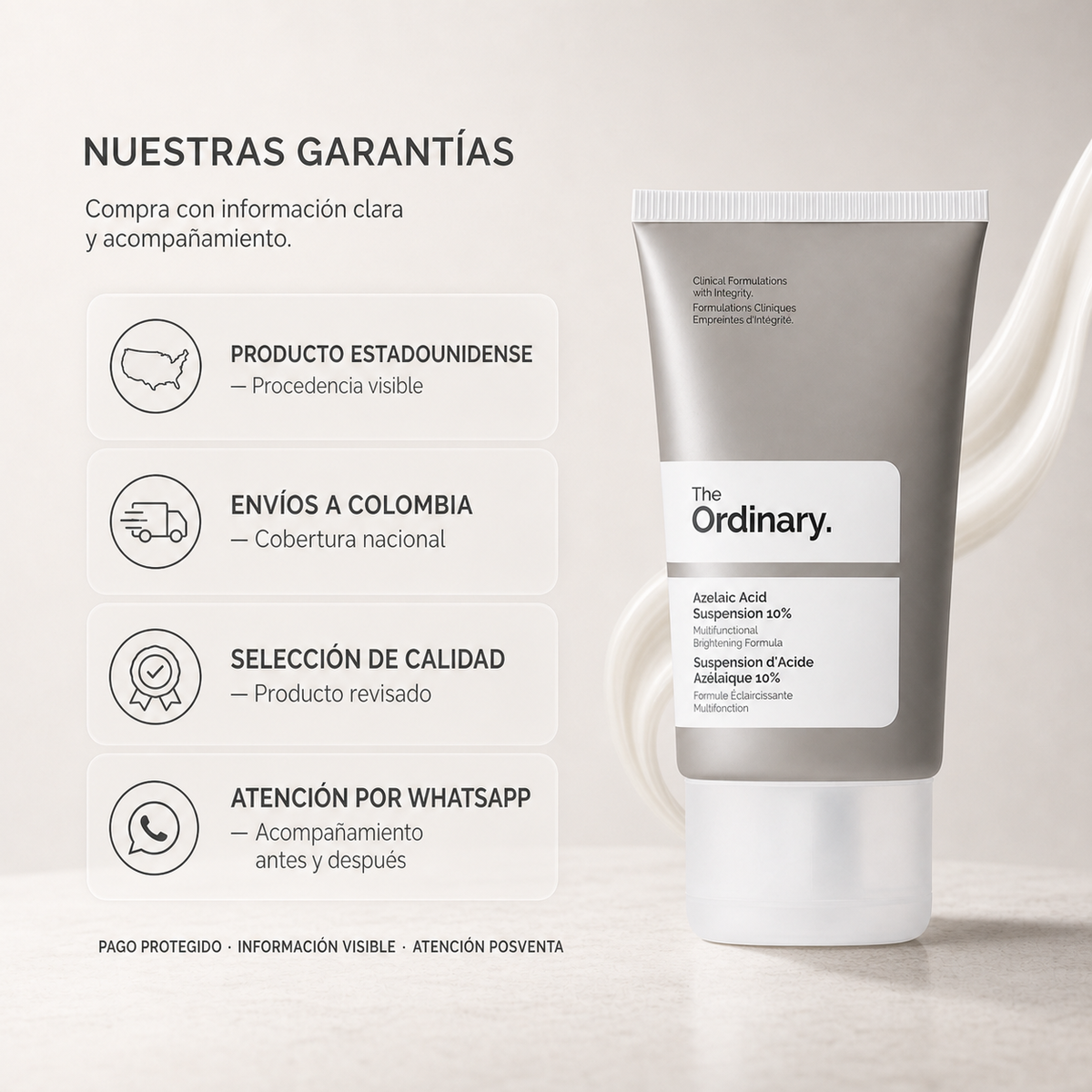 Ácido azelaico al 10% 1Fl Oz, The Ordinary — garantía y origen