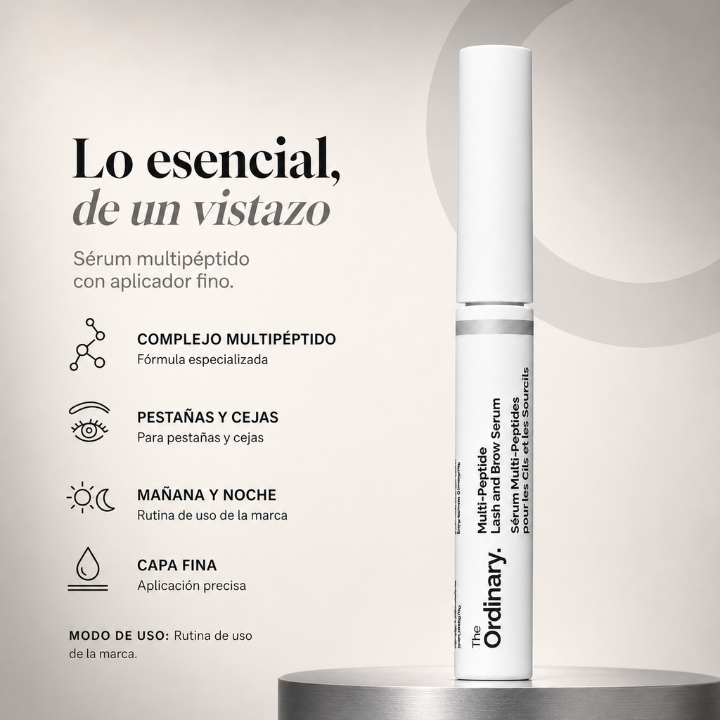 Serum Ordinary Crecimiento Pestañas Y Cejas Multipeptide — detalle del envase