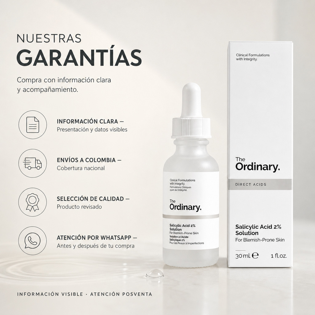 Ácido Salicílico Ordinary 30(ml), uso facial — garantía y origen