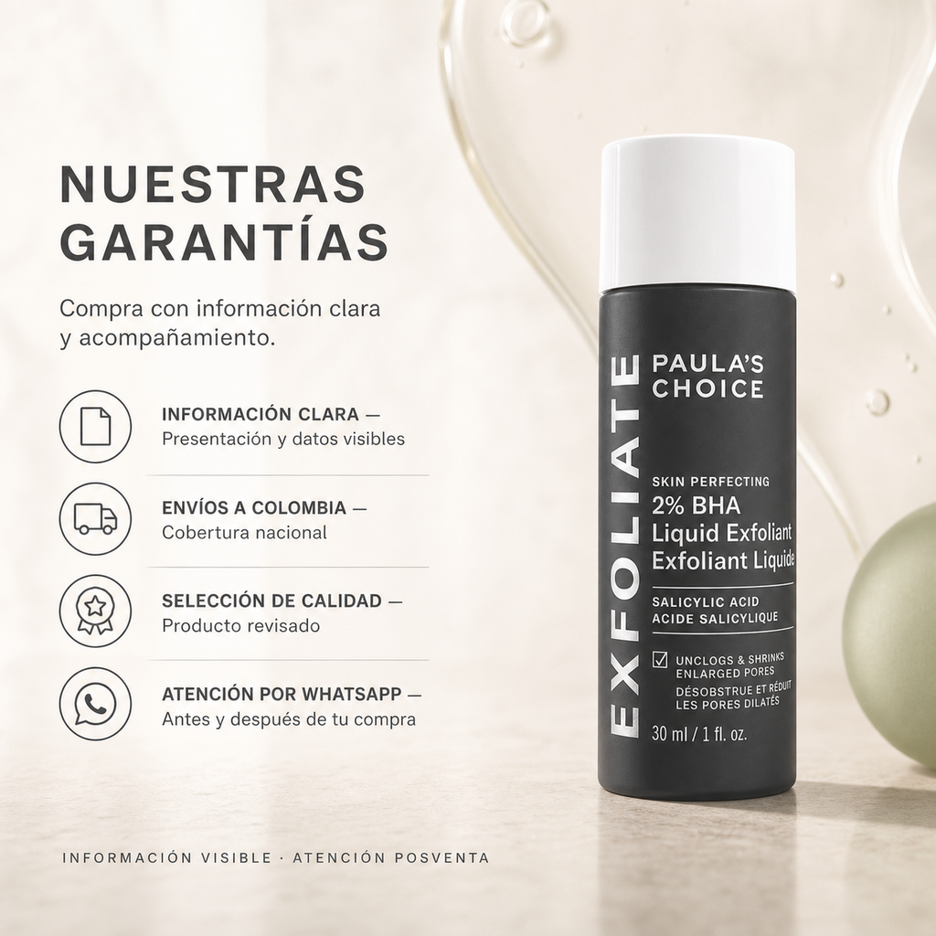 Exfoliante Ácido Salicílico BHA al 2 % Paula's Choice x30 ml — garantía y origen