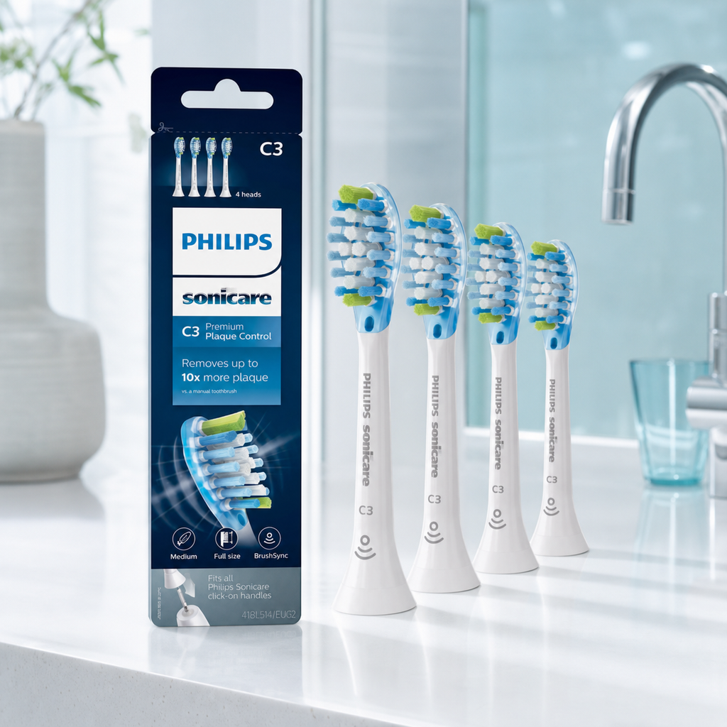 Repuesto (Pack 4) Cepillo dental Philips Sonicare C3, blanco