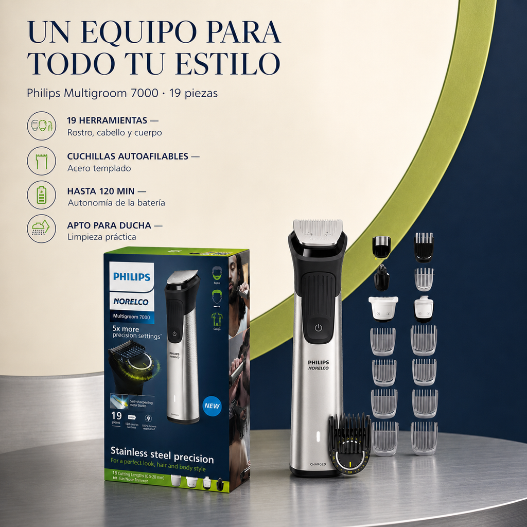 Afeitadora Norelco Philips Multigroom Series 7000 — beneficios