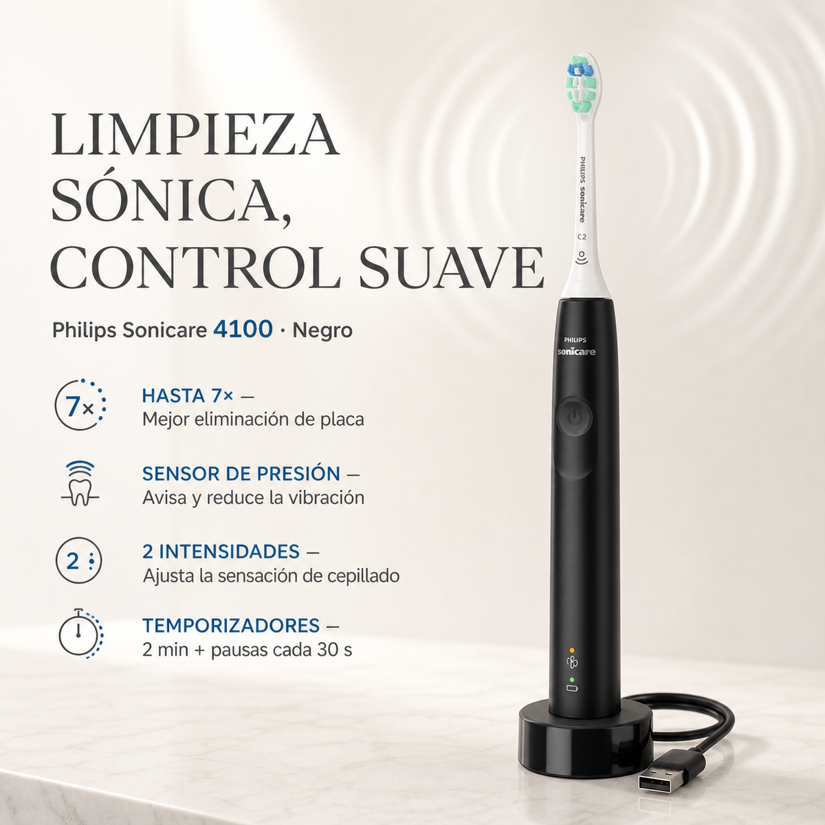 Cepillo dental Eléctrico Philips Sonicare 4101 — beneficios