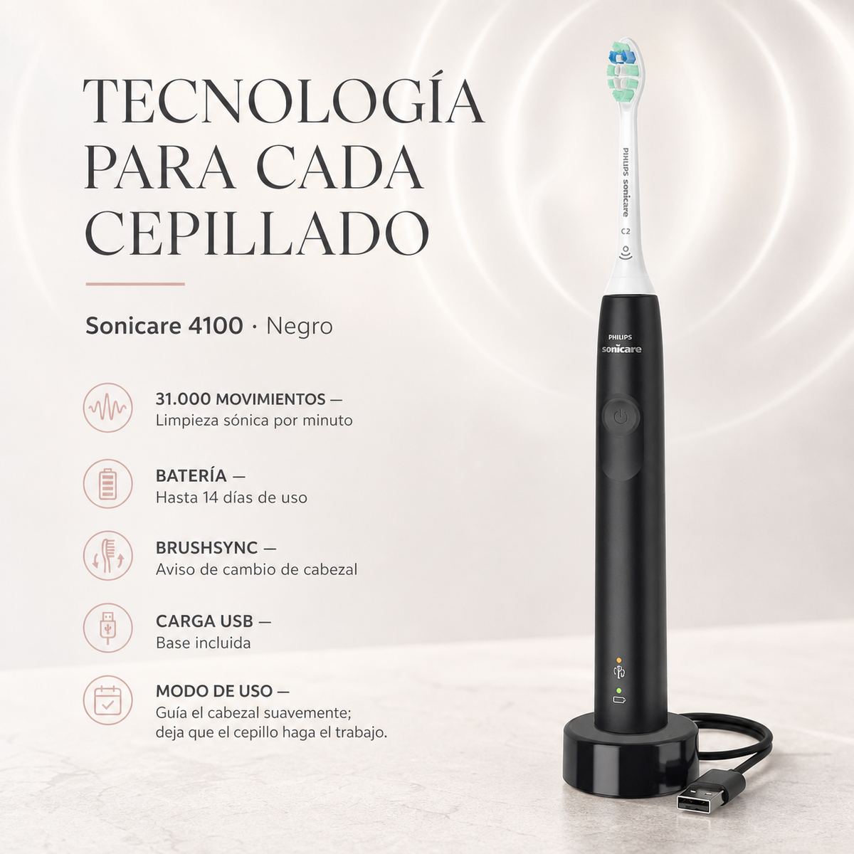 Cepillo dental Eléctrico Philips Sonicare 4101 — detalle del envase