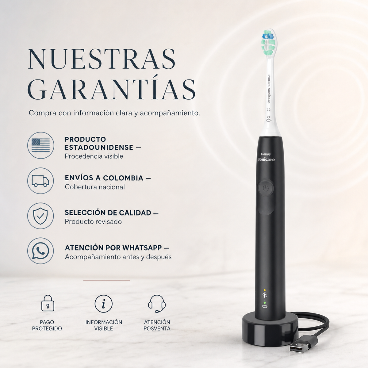 Cepillo dental Eléctrico Philips Sonicare 4101 — garantía y origen