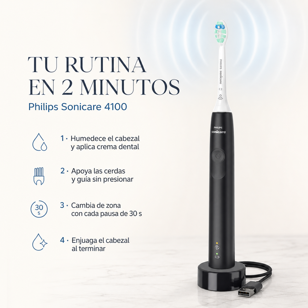 Cepillo dental Eléctrico Philips Sonicare 4101 — cómo se usa