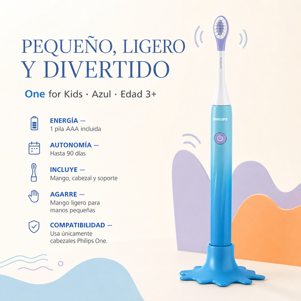 Cepillo dental Eléctrico Philips Sonicare One para niños azul — detalle del envase
