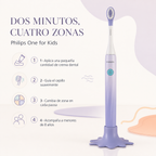 Cepillo dental Eléctrico Philips Sonicare One para niños morado — cómo se usa