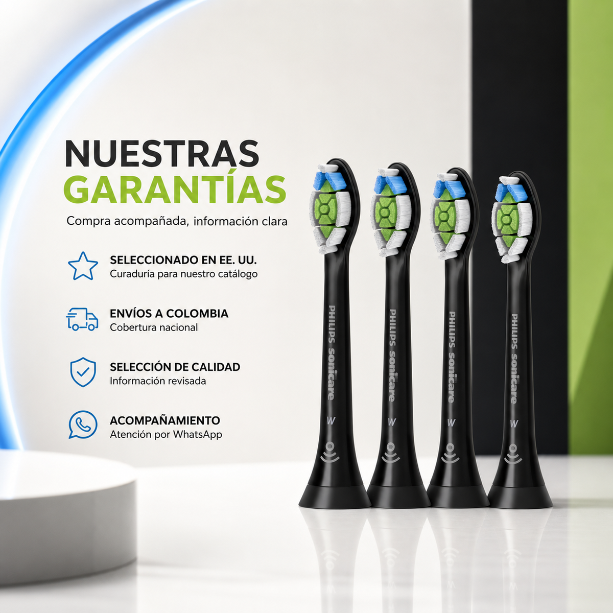 Cabezales Para Cepillo Philips Sonicare W2 - 4pz — garantía y origen
