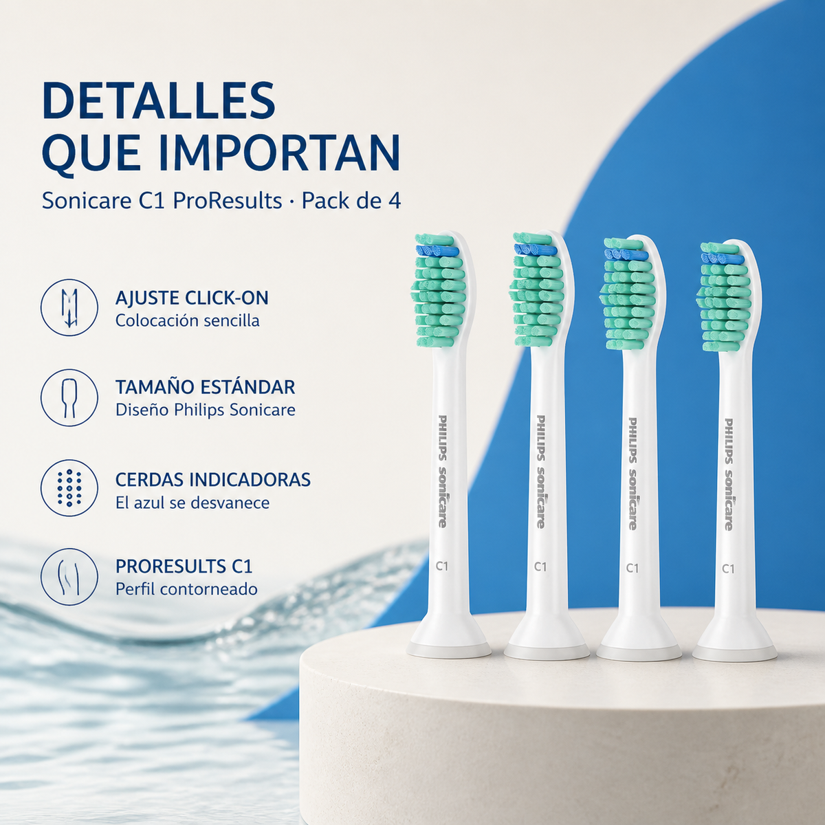 Cabezales Para Cepillo Philips Sonicare C1 - 4pz — detalle del envase