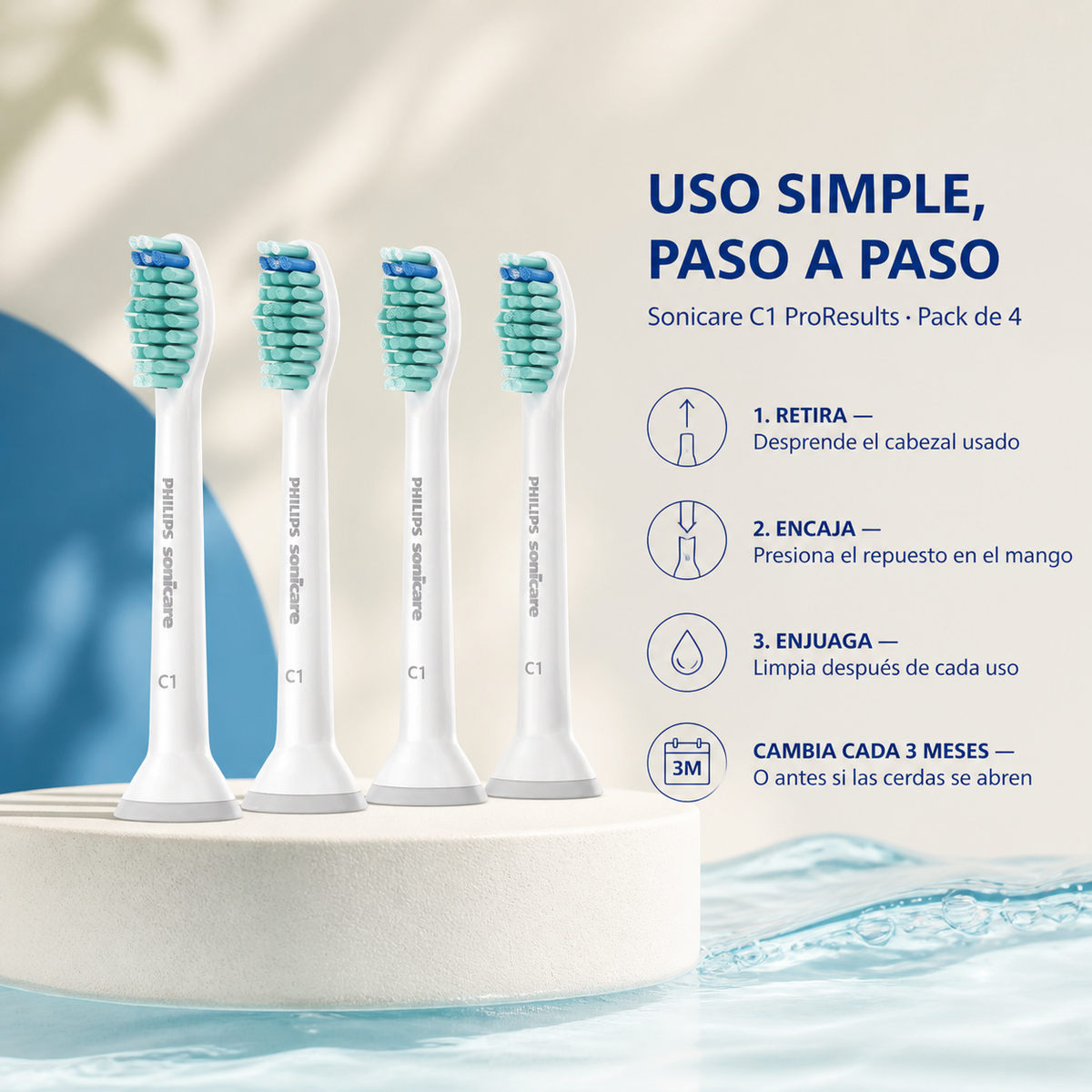 Cabezales Para Cepillo Philips Sonicare C1 - 4pz — cómo se usa