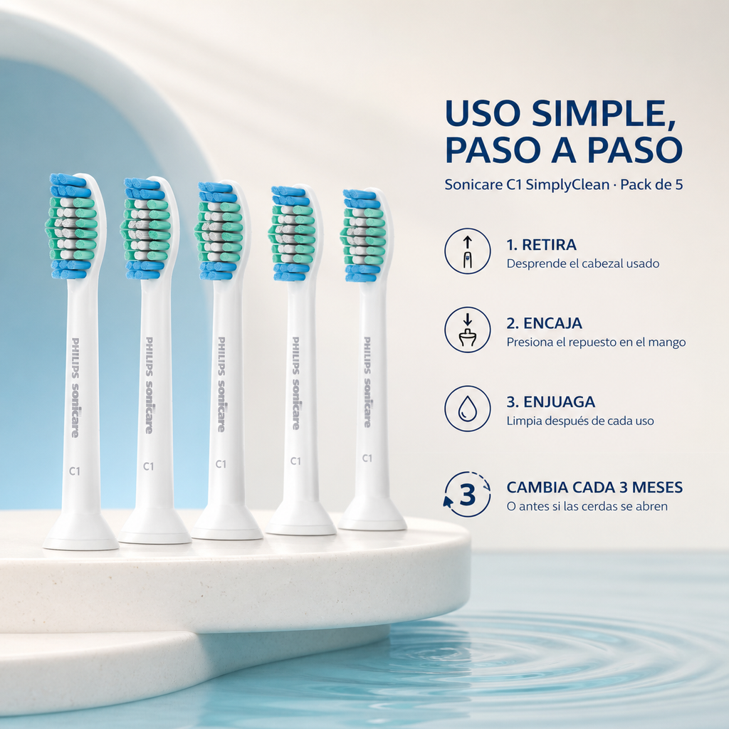 Cabezales Para Cepillo Philips Sonicare C1 - 5pz — cómo se usa
