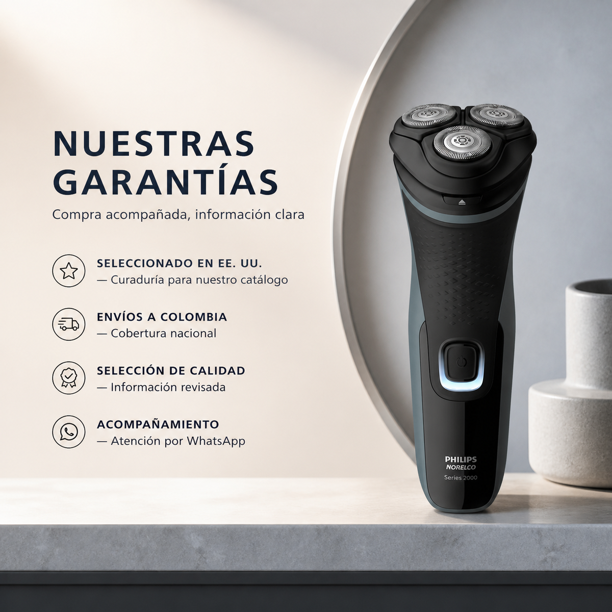 Afeitadora Eléctrica Philips Norelco 2200 — garantía y origen