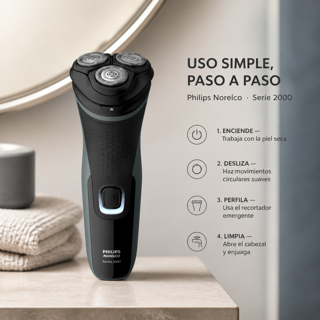 Afeitadora Eléctrica Philips Norelco 2200 — cómo se usa