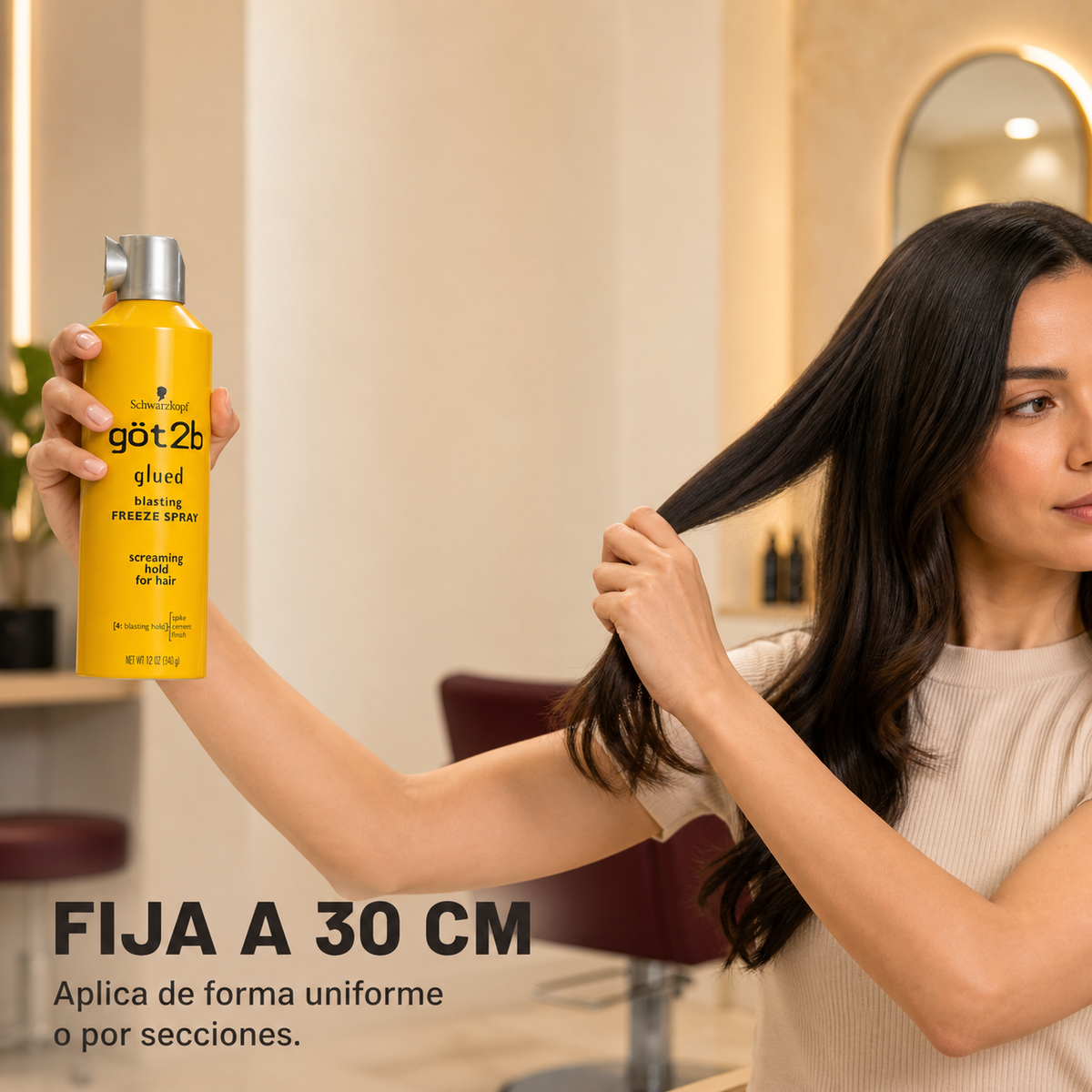 Laca de fijación Got2b ultra-fuerte para el cabello, 12 onzas x 340g, Schwarzkopf — cómo se usa