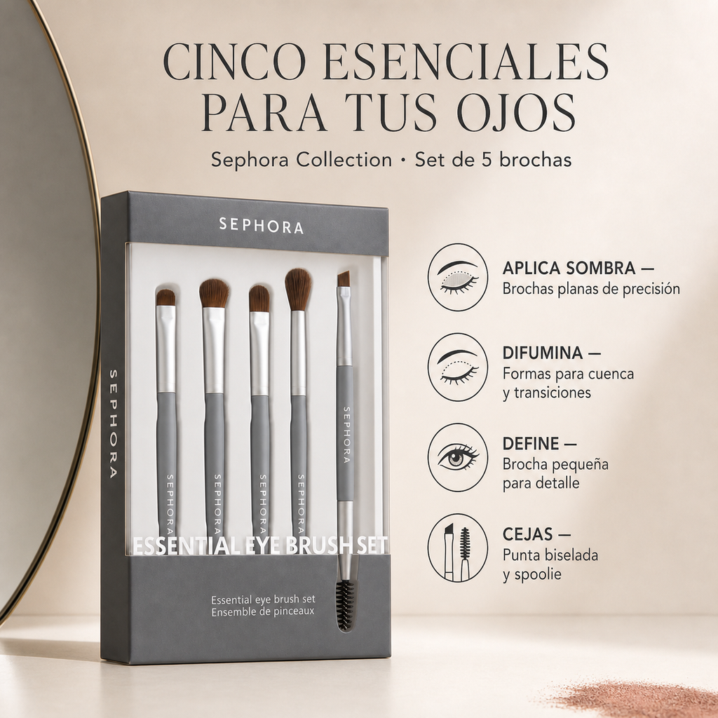 Set de brochas para ojos, Sephora — beneficios
