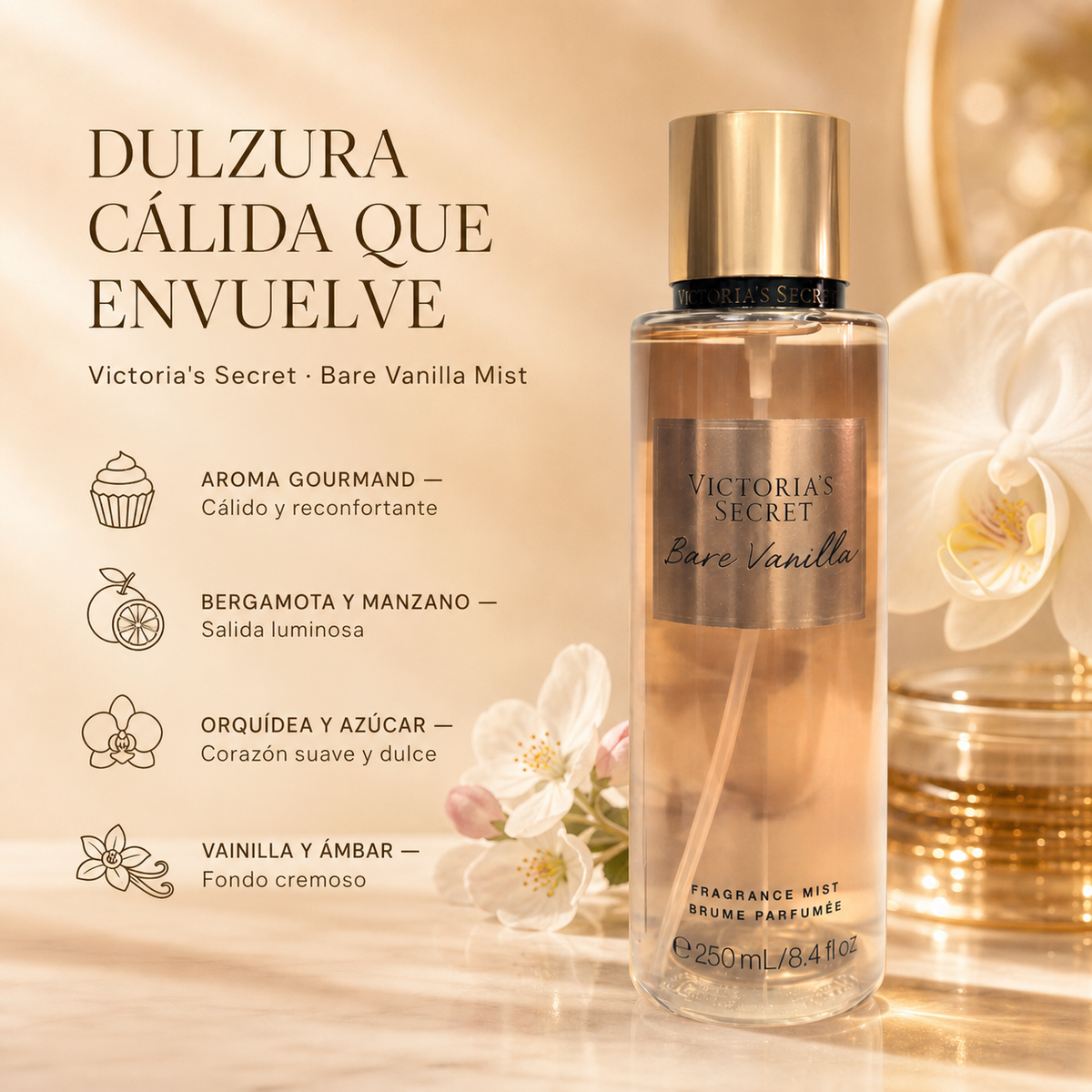 Splash Bare Vanilla Victoria's Secret 250ml — beneficios