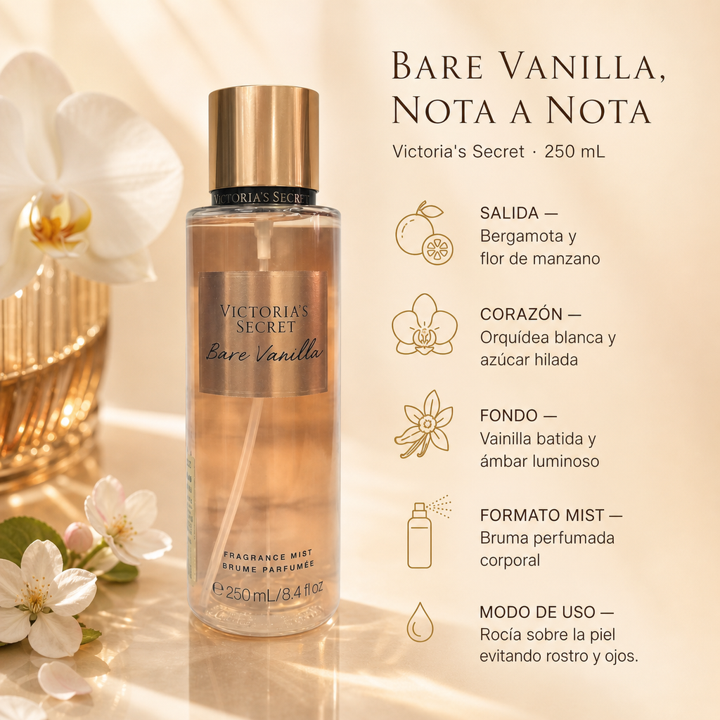 Splash Bare Vanilla Victoria's Secret 250ml — detalle del envase