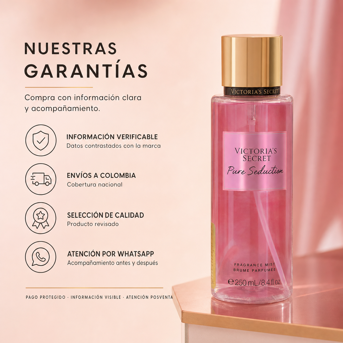 Splash Pure Seduction Victoria's Secret 250ml — garantía y origen