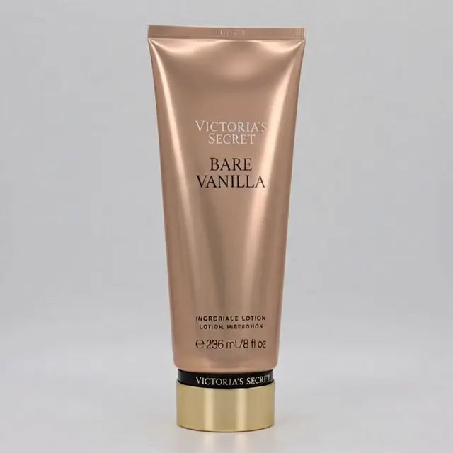 Victoria's Secret Loción nutritiva para manos y cuerpo Bare Vanilla — vista giratoria del envase