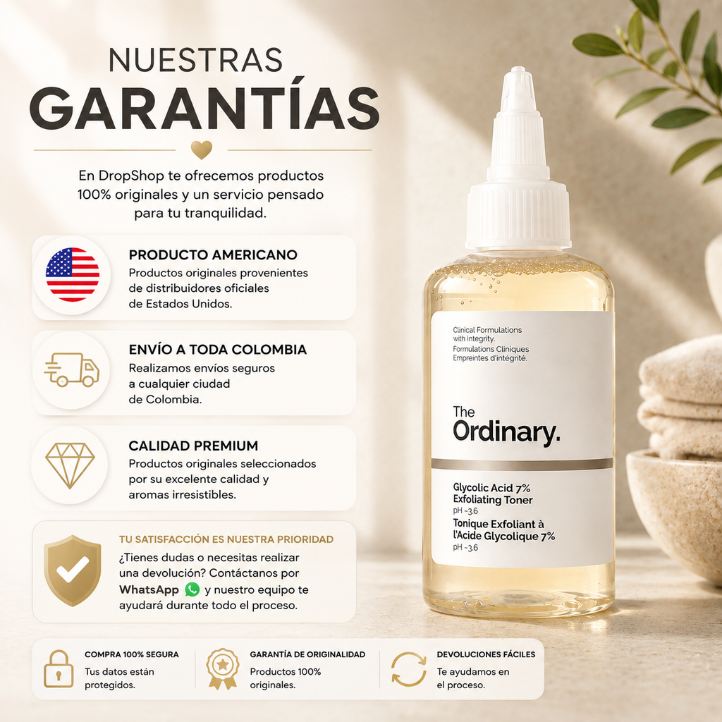 Ácido Glicólico The Ordinary 100(ml), uso facial — garantía y origen