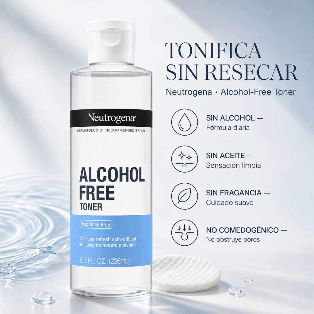 Tónico facial Neutrogena sin alcohol hipoalergénico,236(Mg)