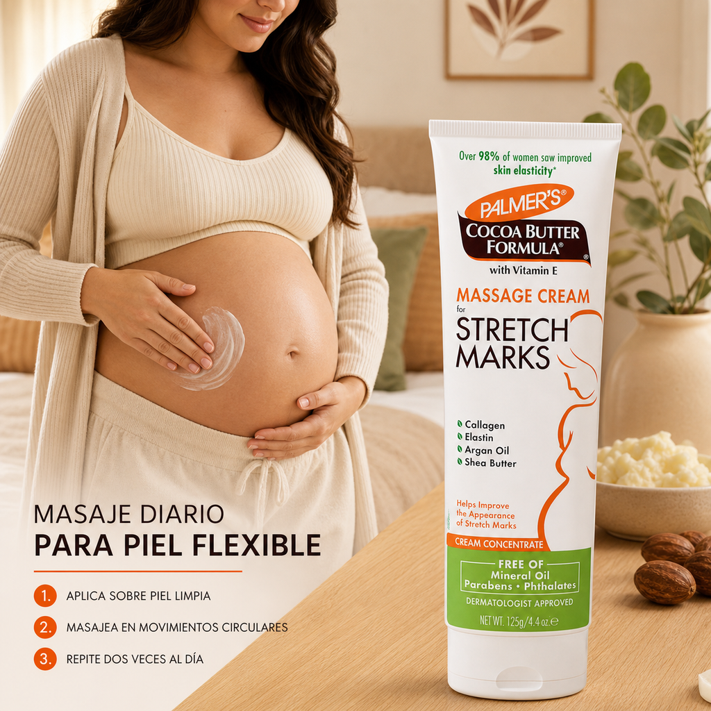 Crema de masaje para estrias 4,4oz - 125ml Manteca de Cacao, Palmer's